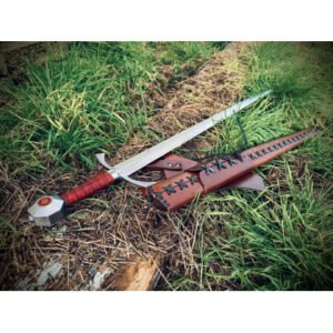 ESPADA FORJADA CON VAINA DE CUERO 80 CM