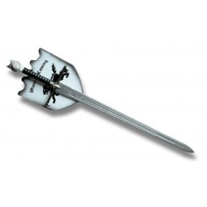 ESPADA DECORATIVA MEDIEVAL CON SOPORTE DE PARED DE LEÓN NEGRO