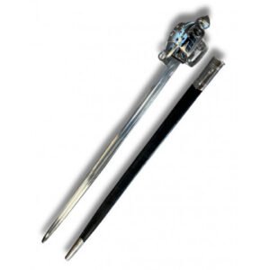 ESPADA JACOBITA CON EMPUÑADURA DE CESTA DORADA.