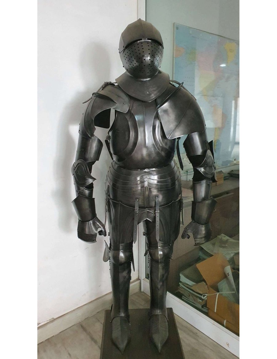 ARMADURA MEDIEVAL ENVEJECIDA (OSCURO) CON SOPORTE