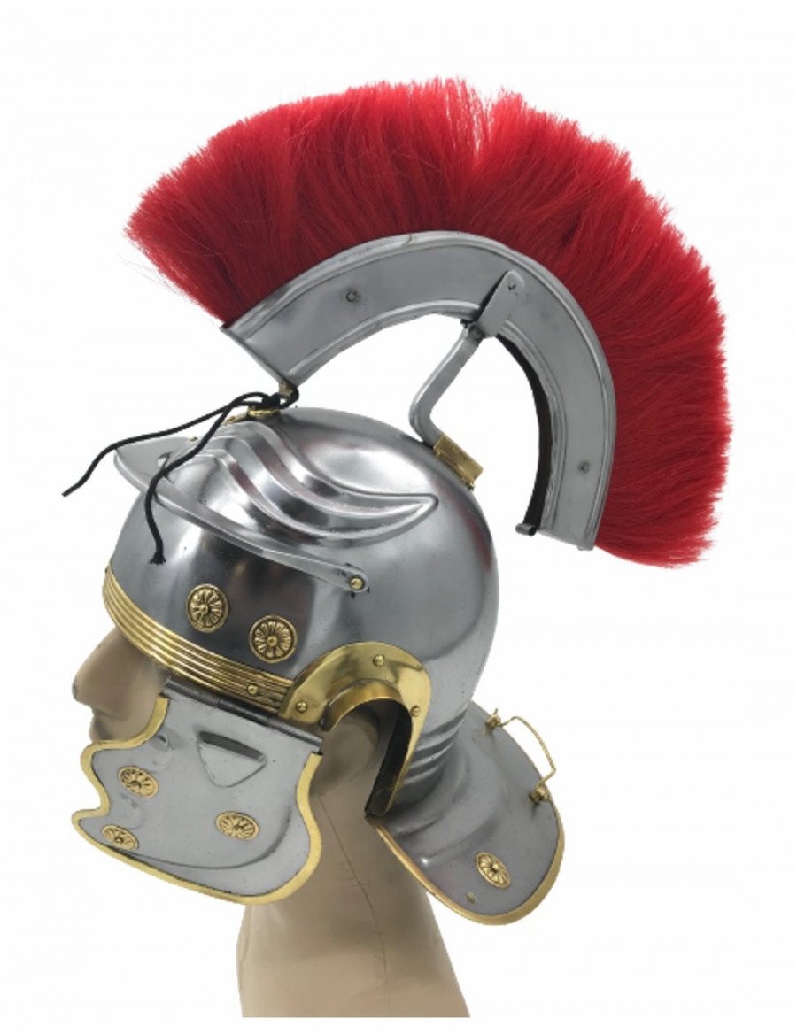 CASCO CENTURION ROMANO CON PENACHO ROJO