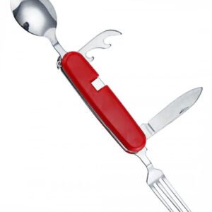 CUCHILLO CAMPING ROJO HOJA 7.5CM