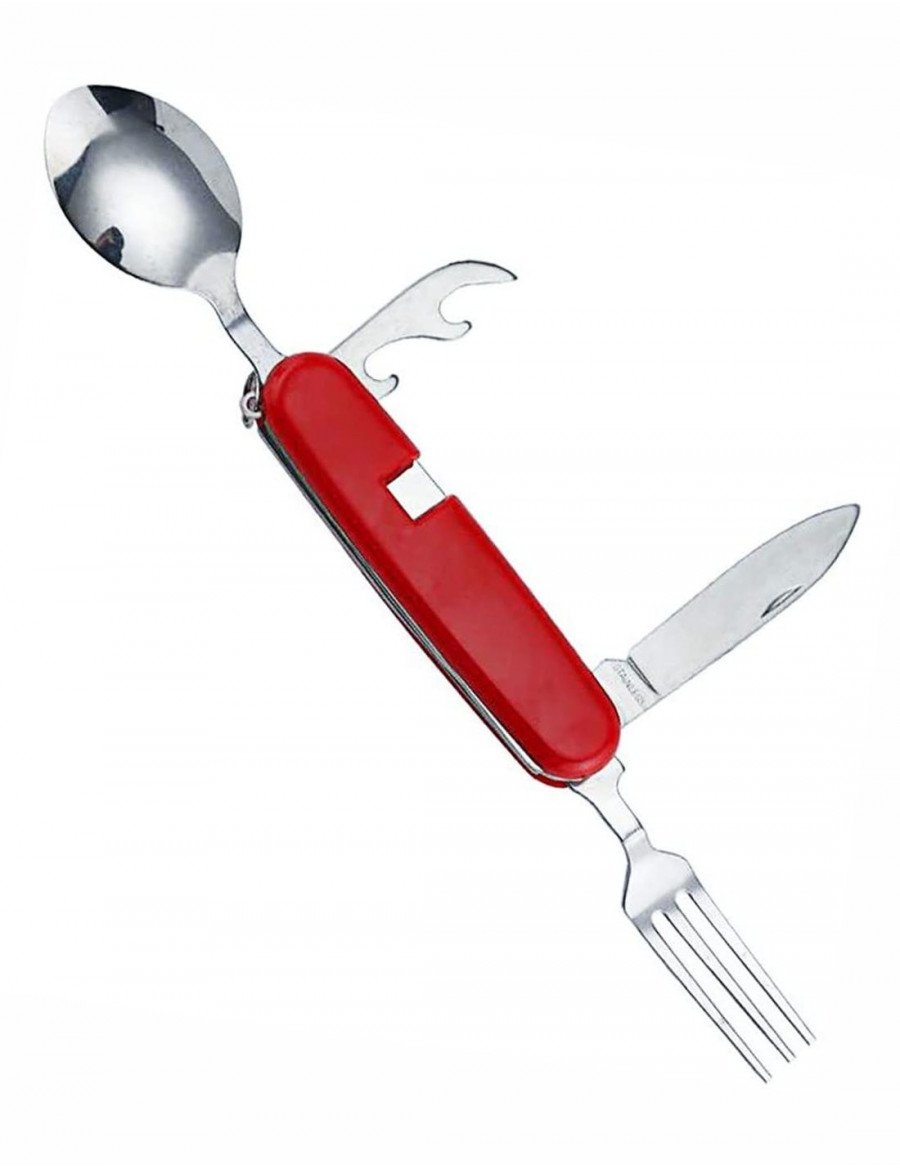 CUCHILLO CAMPING ROJO HOJA 7.5CM