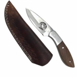 CUCHILLO DE CAZA MANGO MADERA HOJA ABIERTA CIERVO 10CM