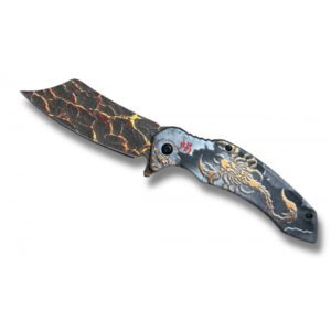 COUTEAU SCORPION DORE OUVERTURE ASSISTEE