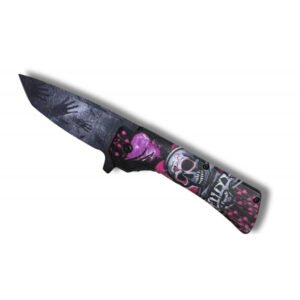 CUCHILLO DE CABEZA DE MUERTE ROSA