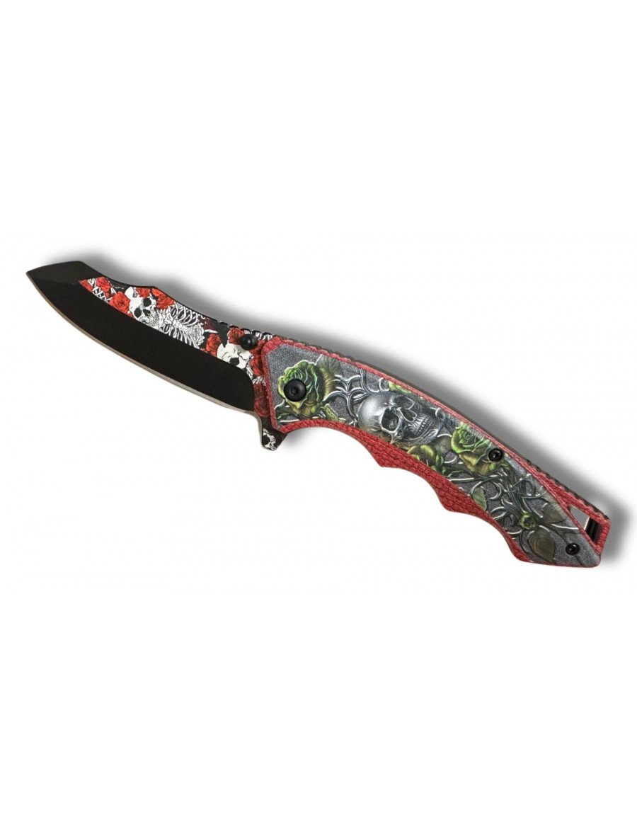 CUCHILLO FLORES CABEZA DE MUERTE