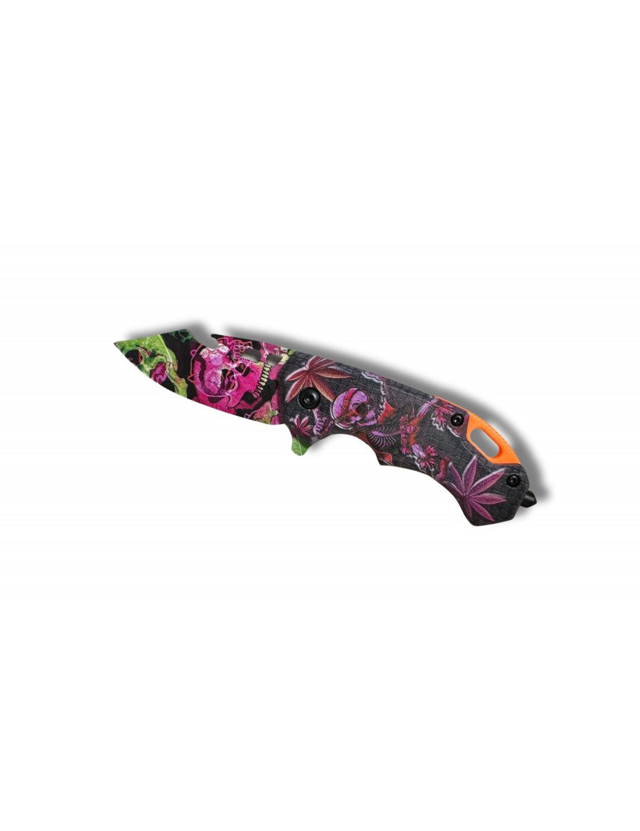CUCHILLO DE CABEZA DE MUERTE ROSA
