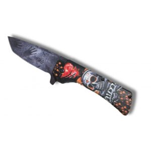 CUCHILLO CABEZA DE MUERTE ROJO