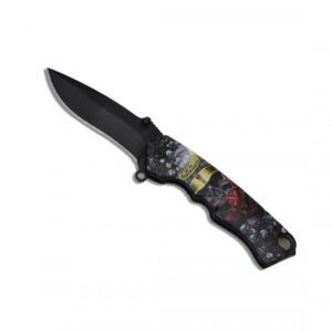 CUCHILLO APERTURA ASISTIDA CABEZA DE MUERTE HOJA 12CM