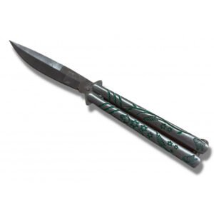 CUCHILLO MARIPOSA METAL DECORADO