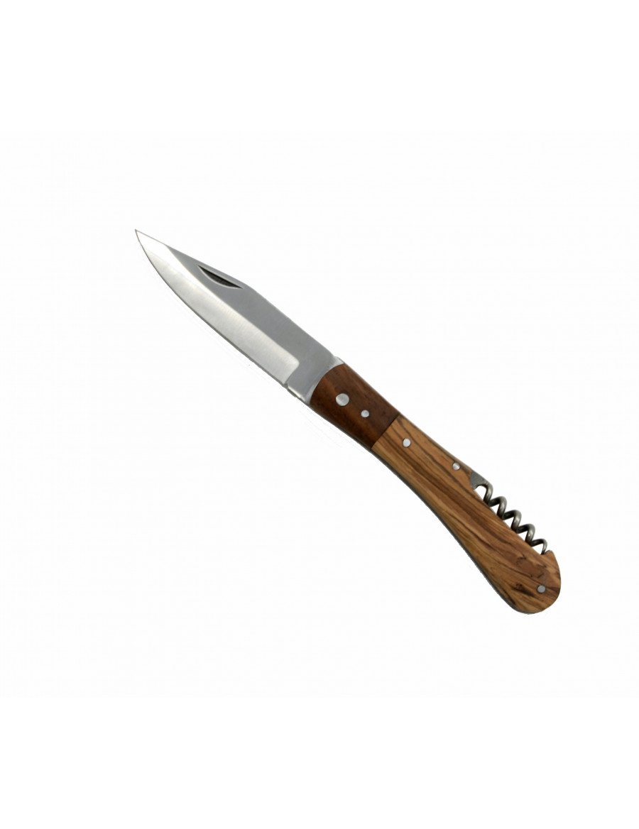 NAVAJA BICOLOR CON SACACORCHOS HOJA 9CM