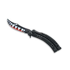 *CUCHILLO MARIPOSA HOJA DE TIBURÓN 10.5CM