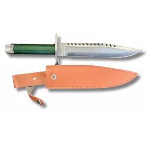 CUCHILLO DE SUPERVIVENCIA MANGO VERDE CON FUNDA