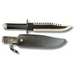 CUCHILLO DE SUPERVIVENCIA NEGRO CON FUNDA
