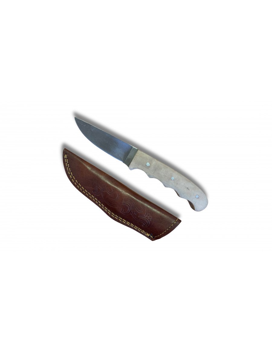 CUCHILLO MANGO PLATANO FUNDA CUERO