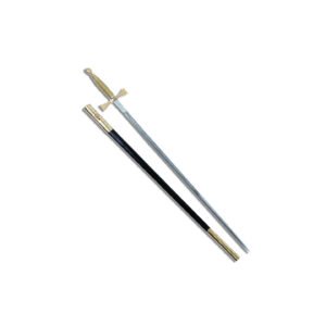 ESPADA RECTA DORADA LATON PULIDO CON VAINA 85CM