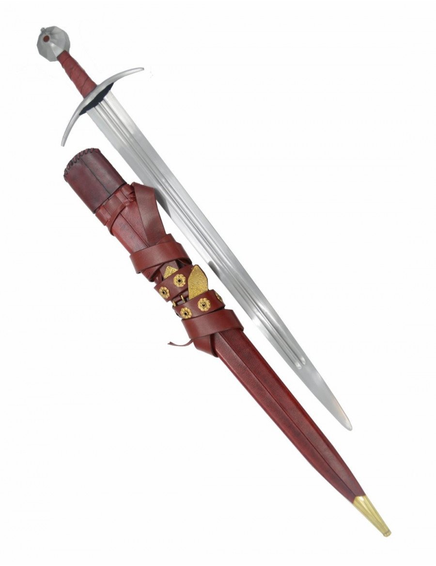 ESPADA MEDIEVAL FORJADA CON VAINA 13º 80CM