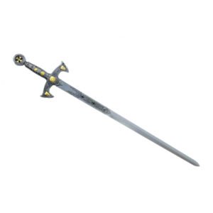 ESPADA TEMPLARIO CON SOPORTE DE MADERA