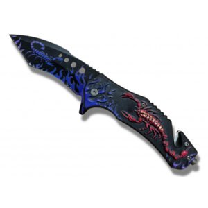 CUCHILLO ESCORPIÓN ROJO APERTURA ASISTIDA