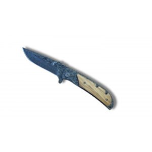 NAVAJA CON MANGO DE MADERA HOJA DECORADA 9CM
