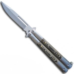CUCHILLO MARIPOSA MADERA Y METAL HOJA 10CM