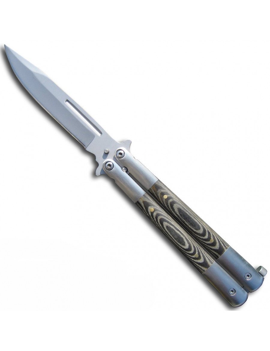 CUCHILLO MARIPOSA MADERA Y METAL HOJA 10CM