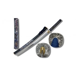 KATANA 1045 NEGRO DRAGON AZUL VIEJA 104 CM HOJA 74