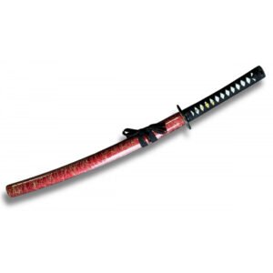 WAKISASHI FORJADO ROJO Y DORADO CON HOJA MORADA 1045