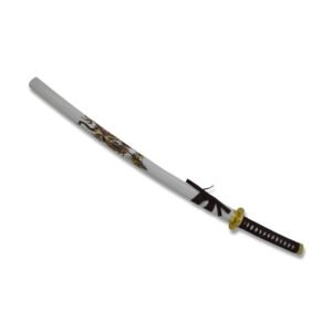 KATANA BLANCA CON DRAGON NO AFILADO 74CM