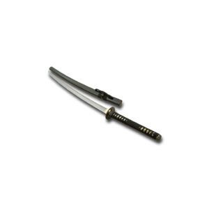KATANA DAMASCO NEGRO B/MADERA+SET 76CM
