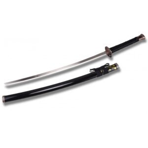 KATANA FLORAL NEGRA – ELEGANTE SABLE JAPONÉS CON GUARDA DE COBRE TALLADO