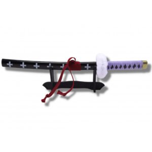MINI KATANA NEGRA CON CRUCES BLANCAS