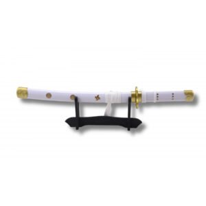 MINI KATANA BLANCA Y DORADA 27 CM