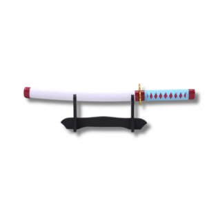MINI KATANA BLANCA TRENZADA AZUL 27 CM