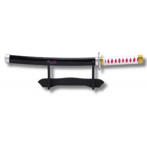 MINI KATANA NEGRA TRENZADO BLANCO 27 CM